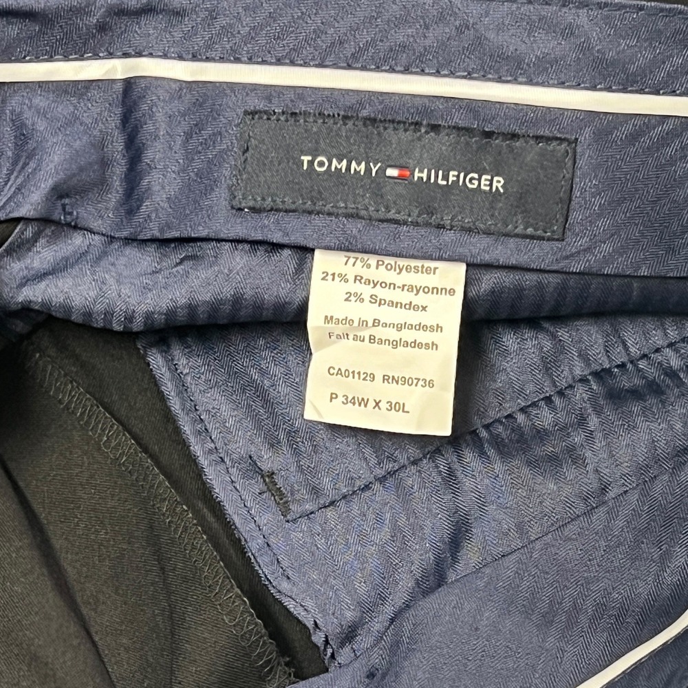 Tommy Hilfiger Men's Redmond Stretch Performance Dress Pants Black Tapered 34x30 - Picture 5 of 8